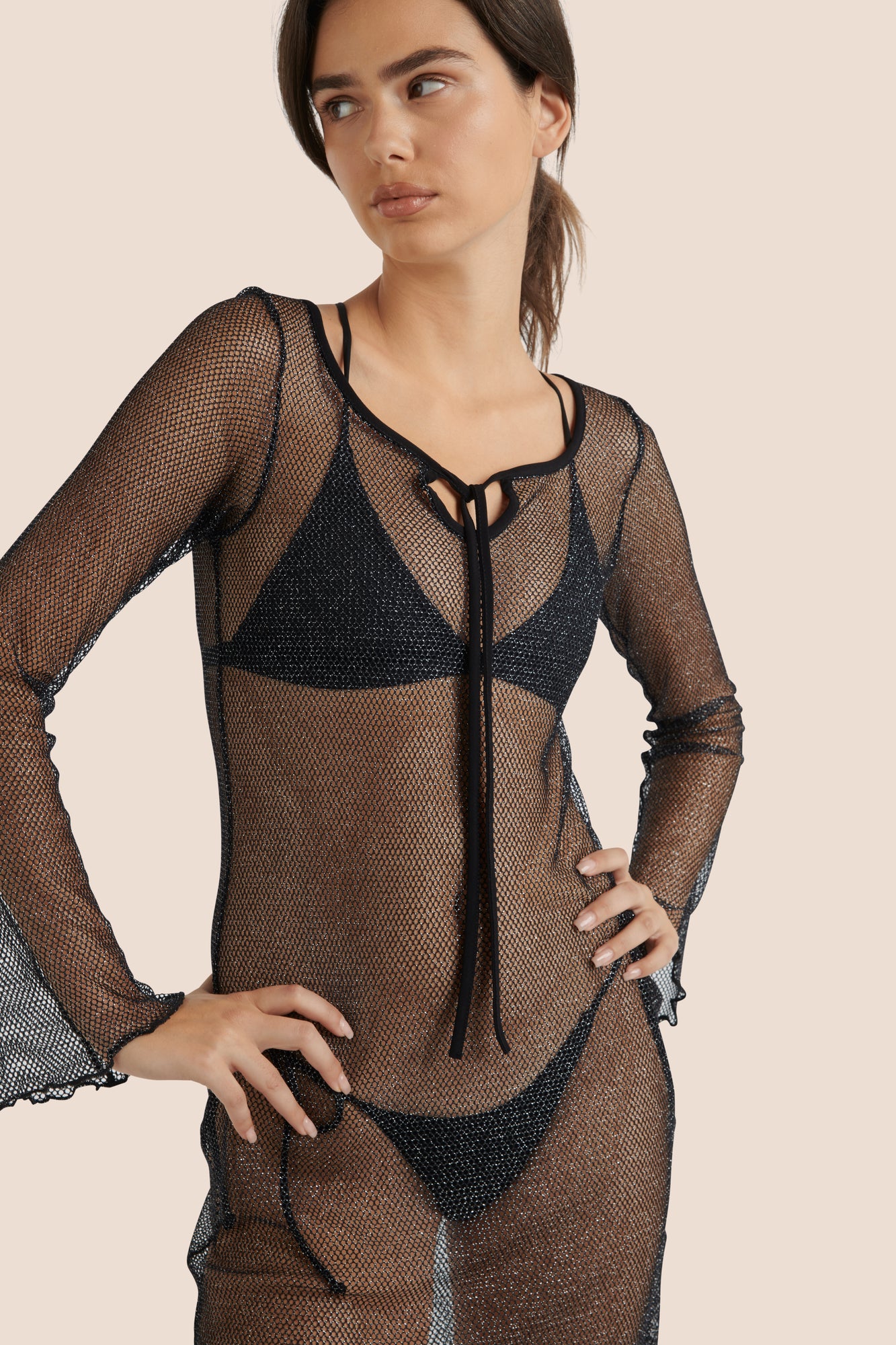 Aubrey Dress - Black/Silver Mesh