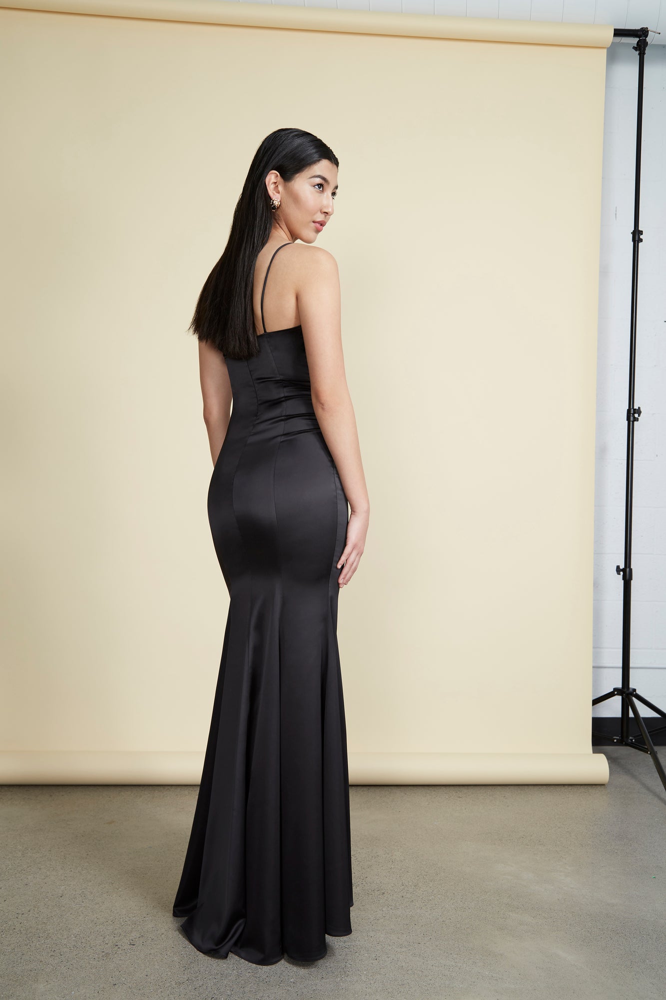 Naomi Gown - Black Satin
