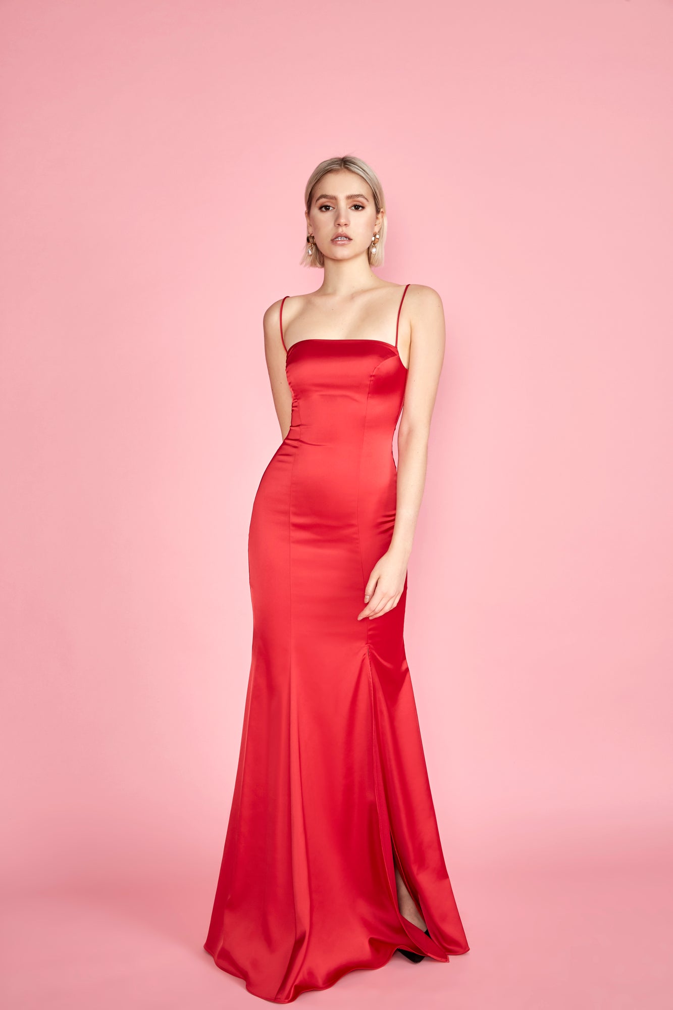 Naomi Gown - Red Satin