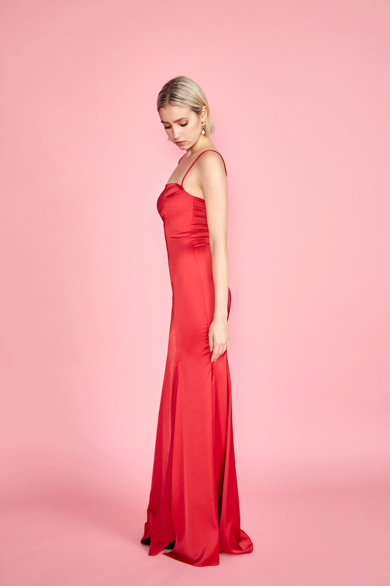Naomi Gown - Red Satin