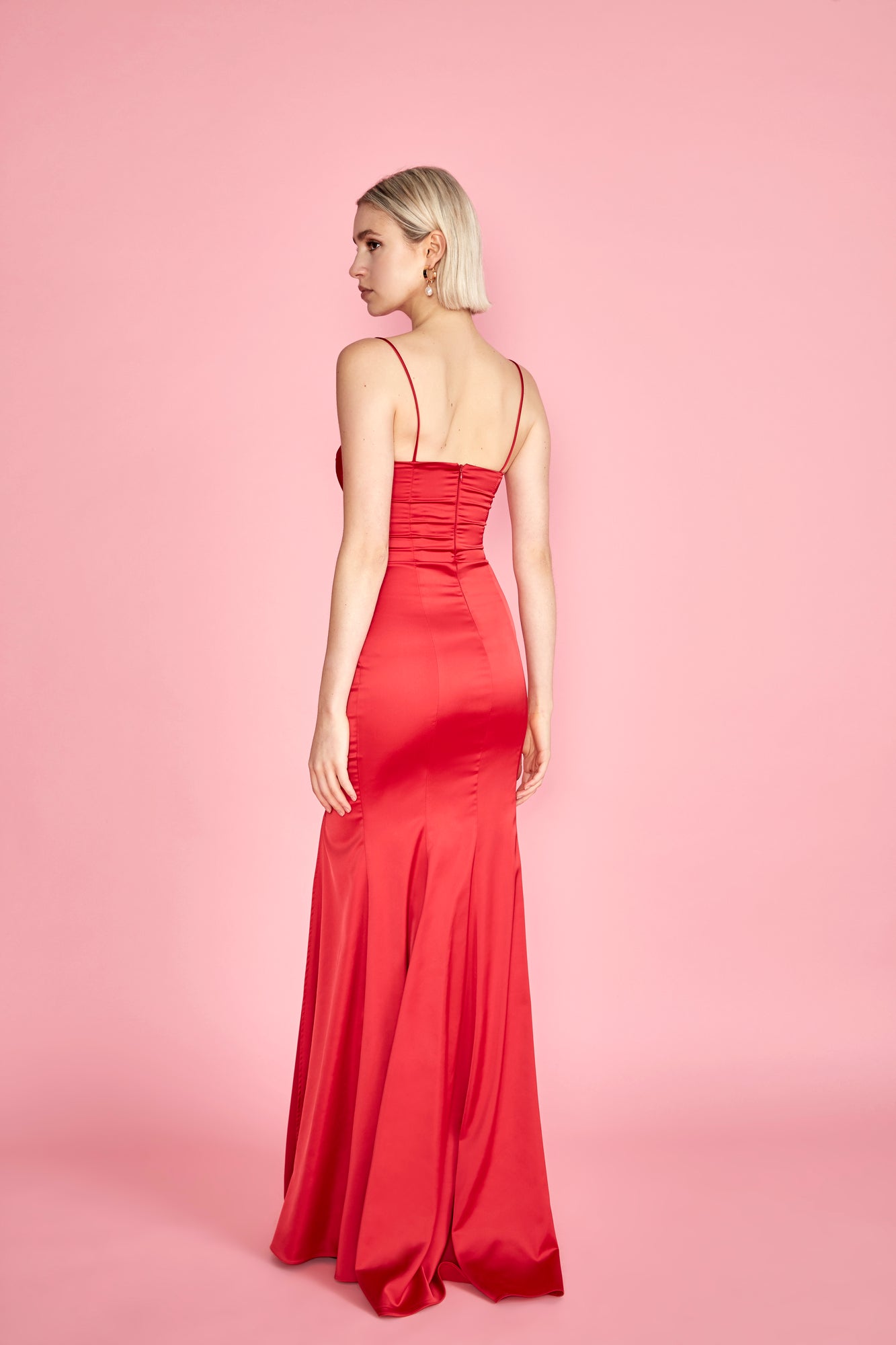 Naomi Gown - Red Satin