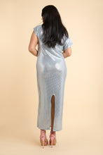 Load image into Gallery viewer, Selena Dress - Powder Blue/Silver Metal
