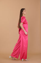 Load image into Gallery viewer, Clara Top + Pants Set - Hot Pink Satin
