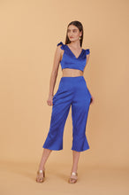 Load image into Gallery viewer, Katy Top + Culotte Set - Royal Blue Satin
