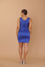 Load image into Gallery viewer, Rachel Mini Dress - Royal Blue Satin
