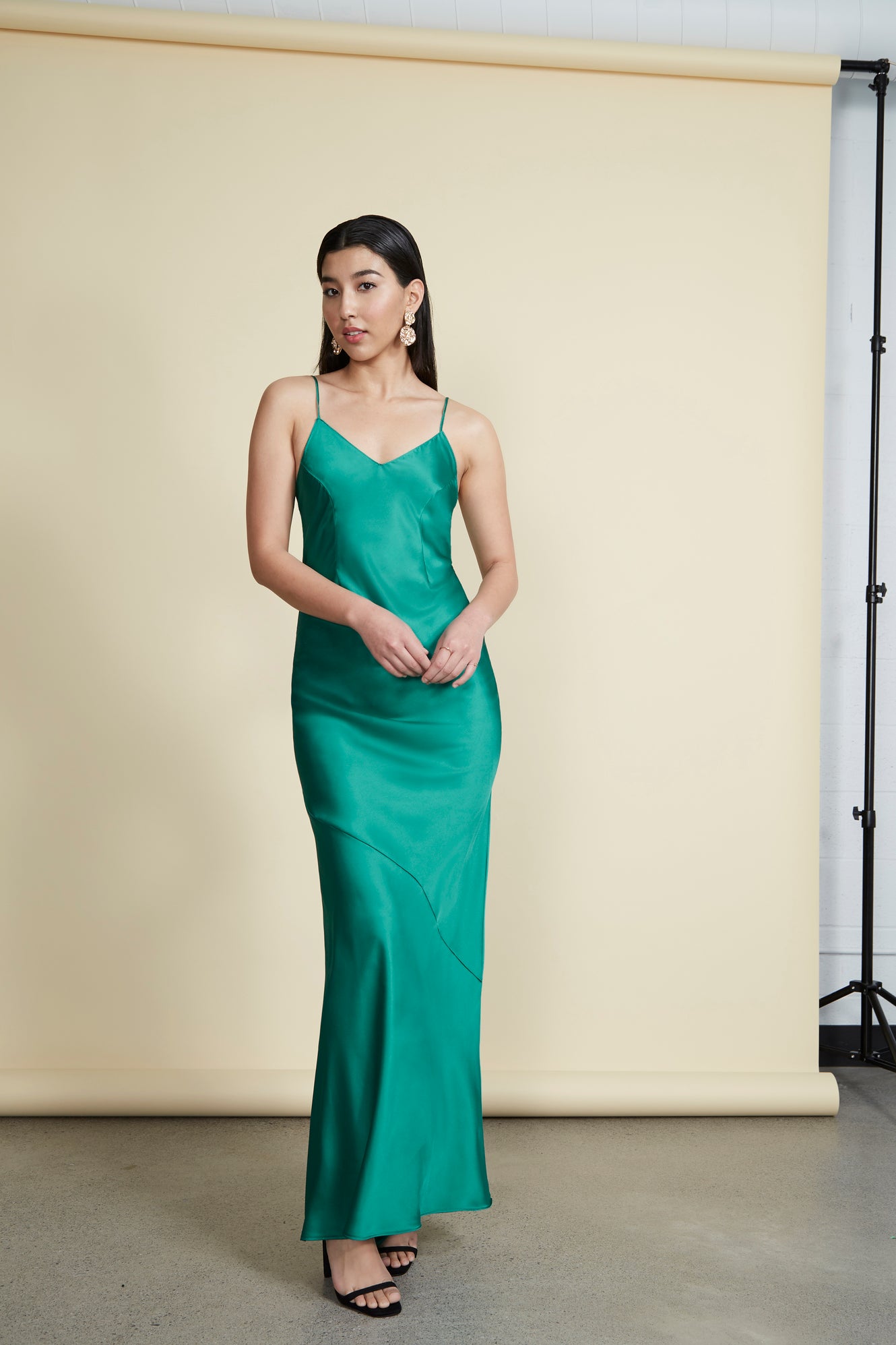 Jude Gown - Emerald Green Satin