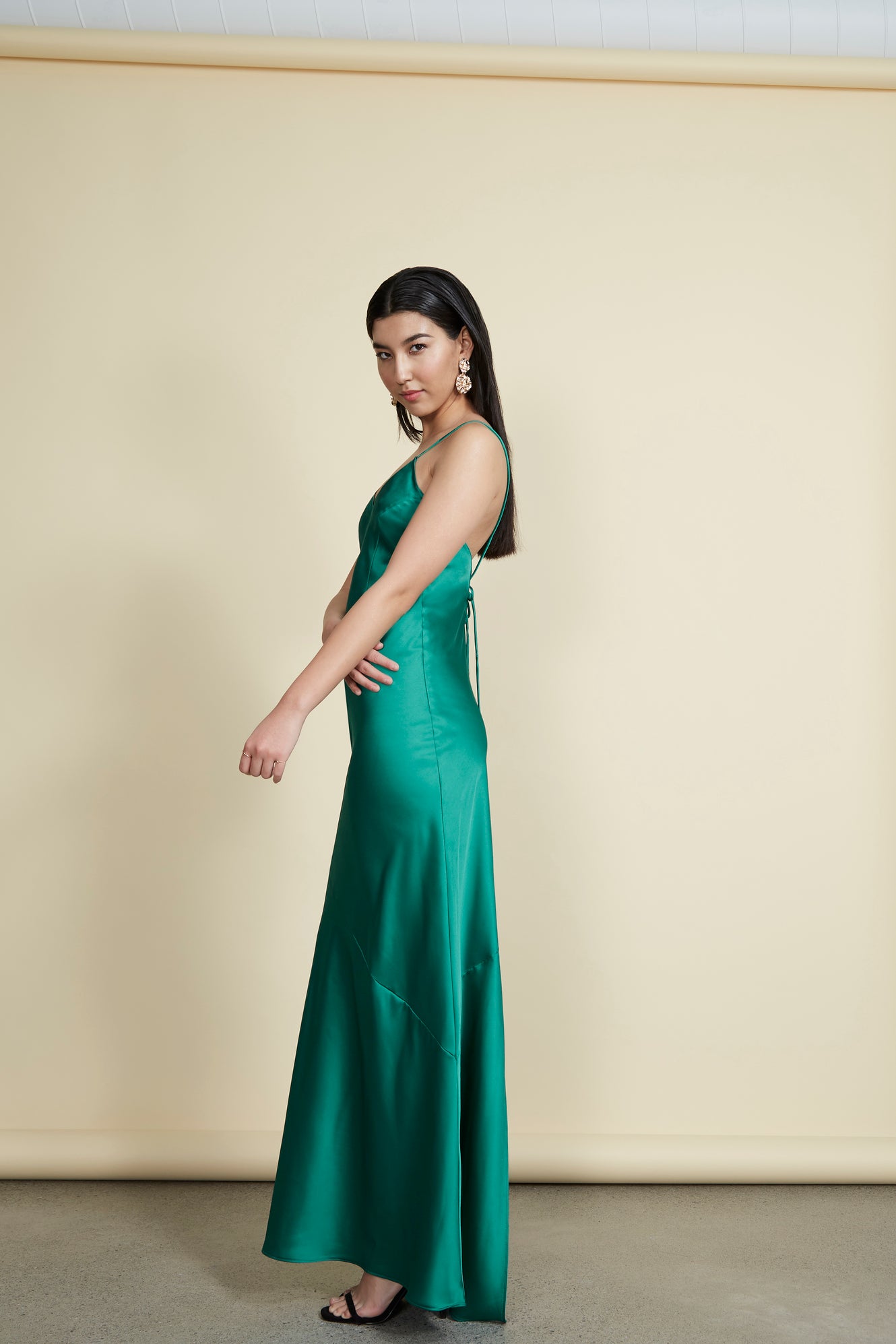 Jude Gown - Emerald Green Satin