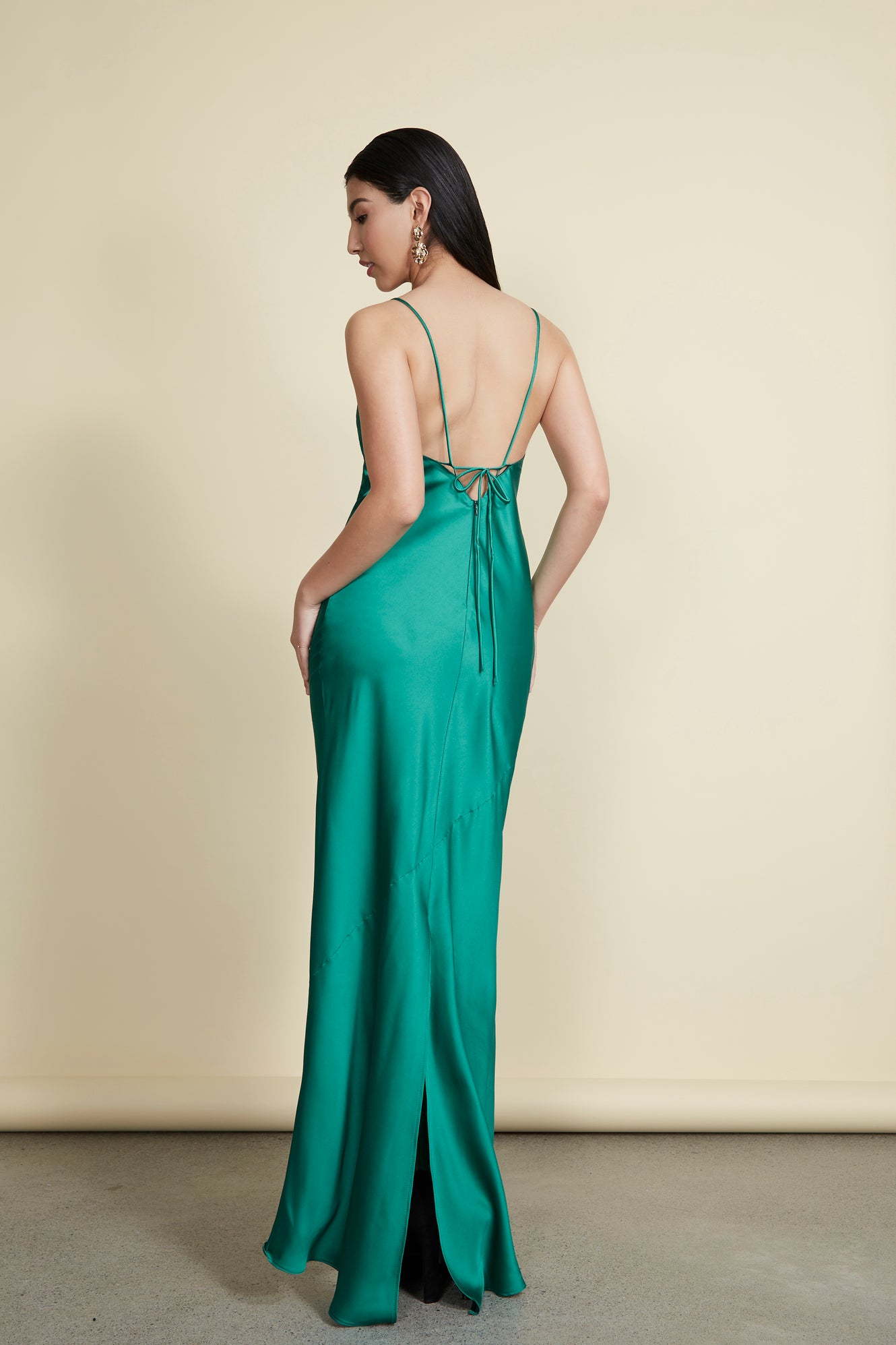 Jude Gown - Emerald Green Satin