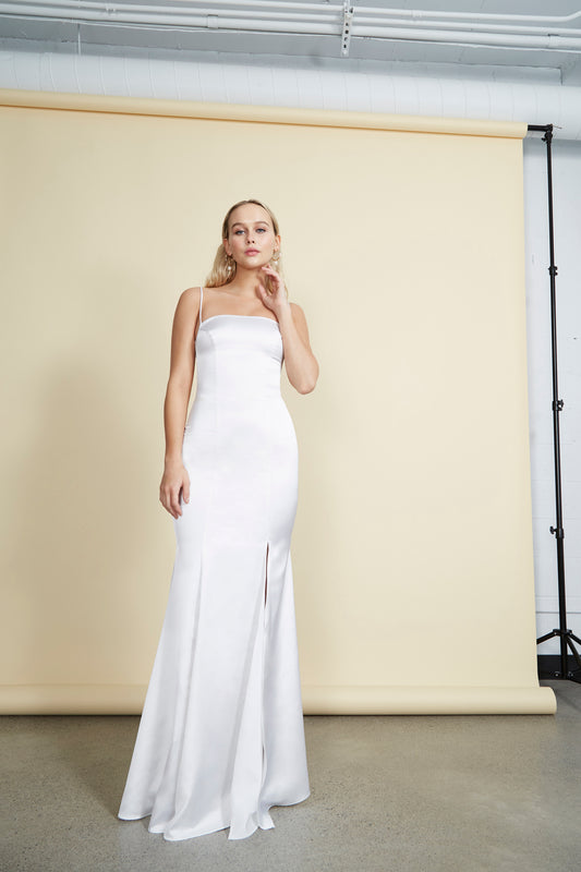 Naomi Gown - White Satin