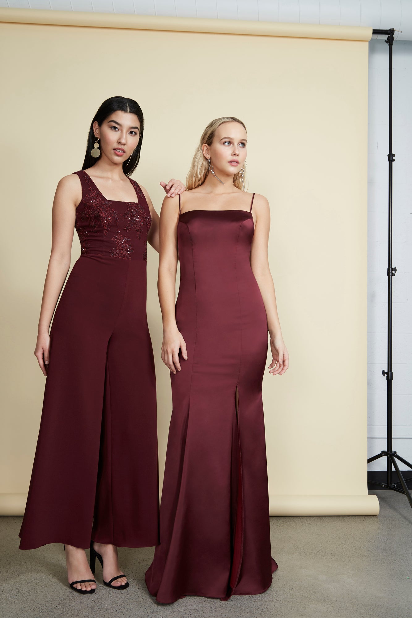 Naomi Gown - Burgundy Satin