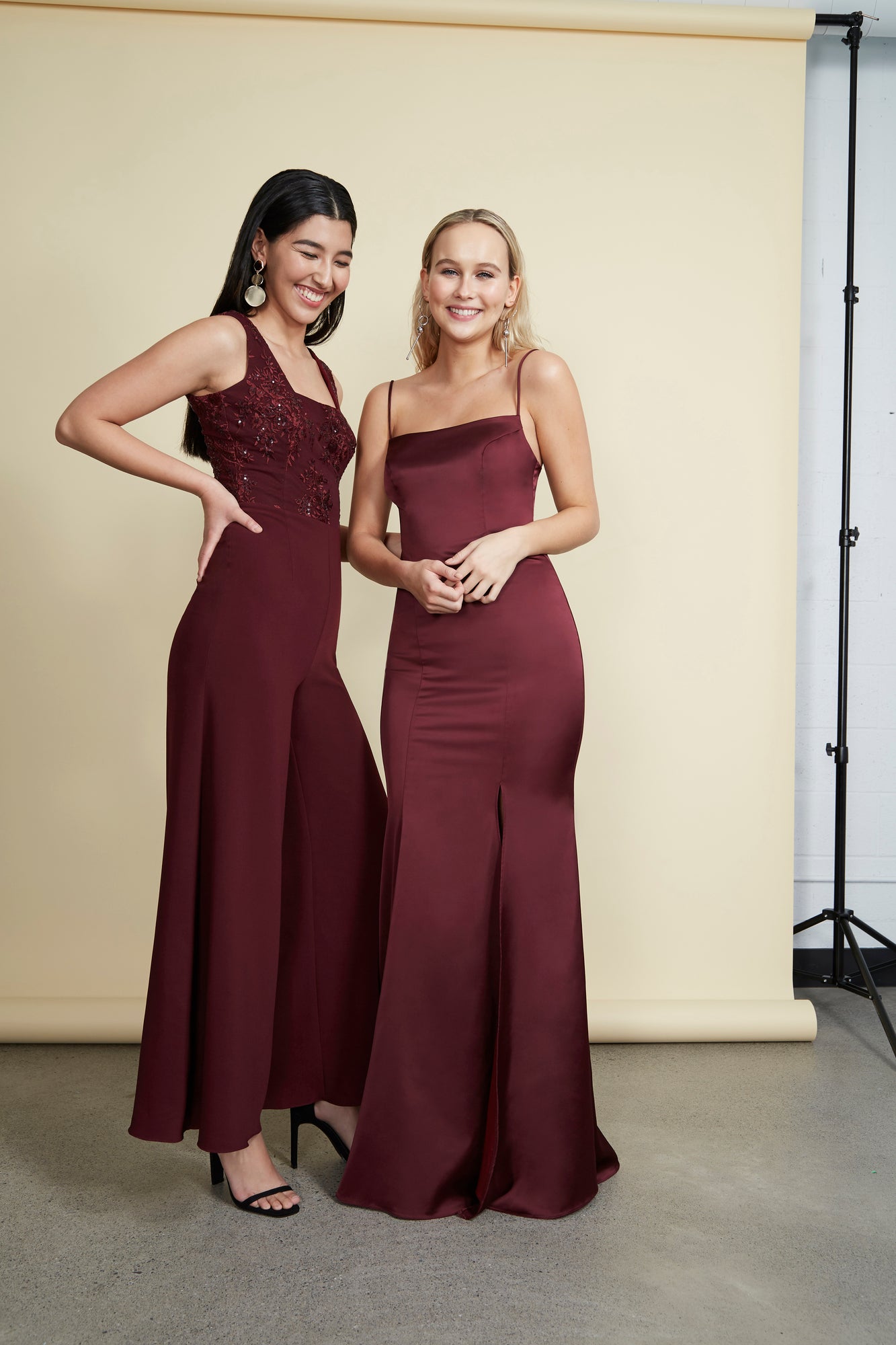 Naomi Gown - Burgundy Satin