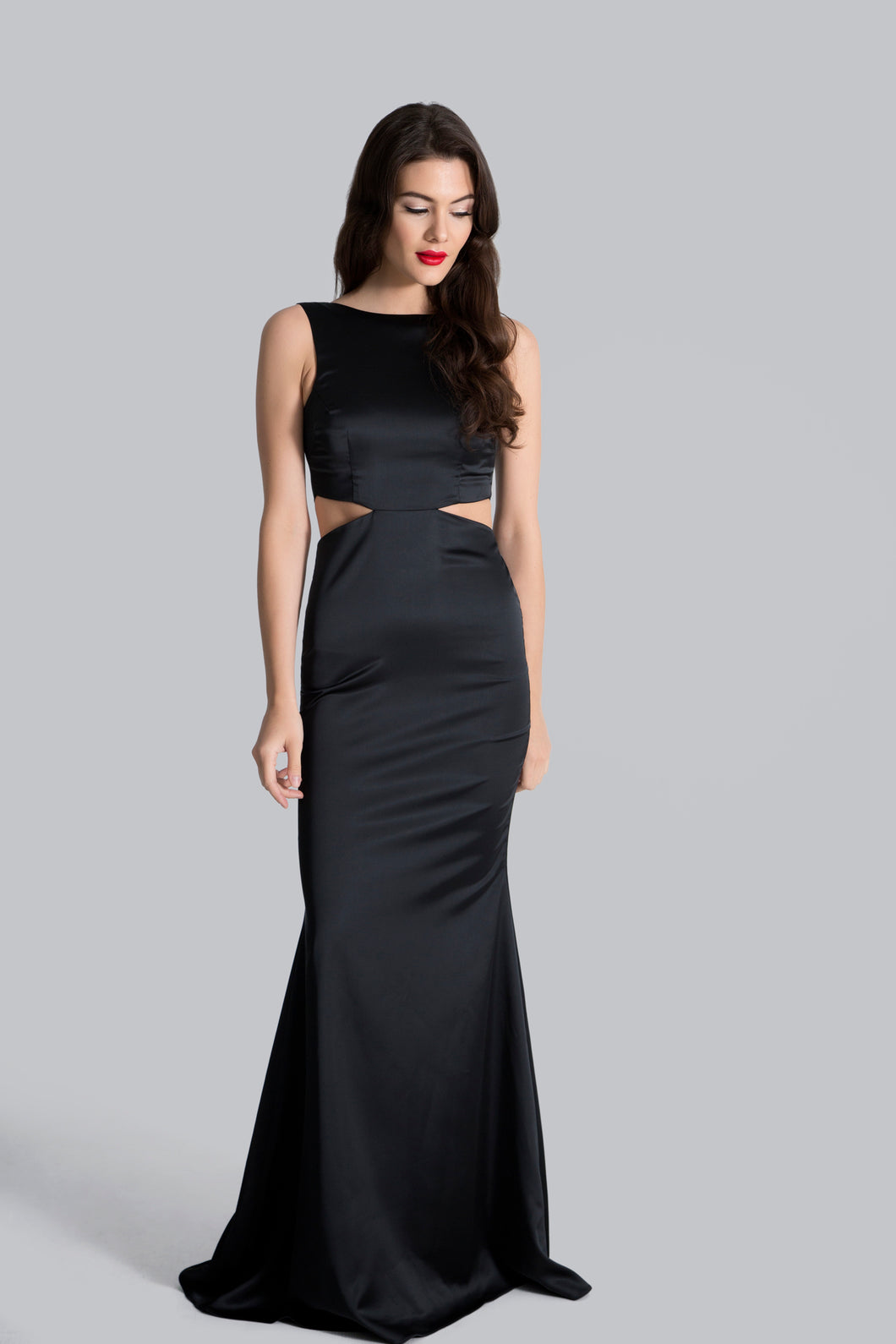 Power Gown - Black Satin