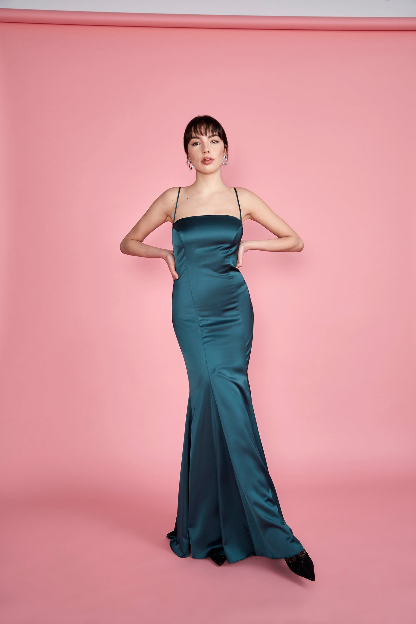 Naomi Gown - Hunter Green Satin