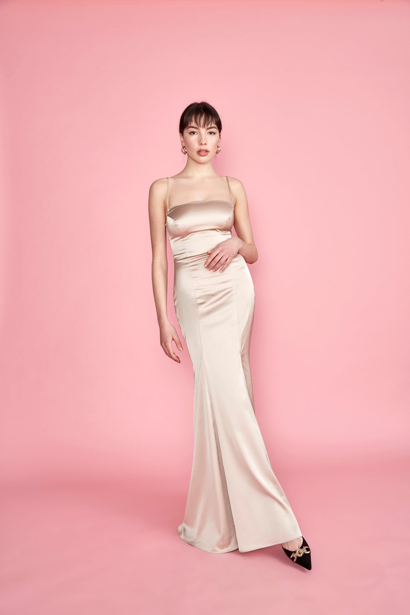 Naomi Gown - Nude Satin