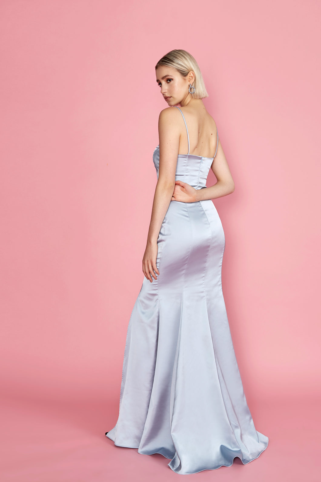 Naomi Gown - Powder Blue Satin