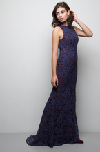 Load image into Gallery viewer, Nicole Gown - Burgundy/Navy Lace
