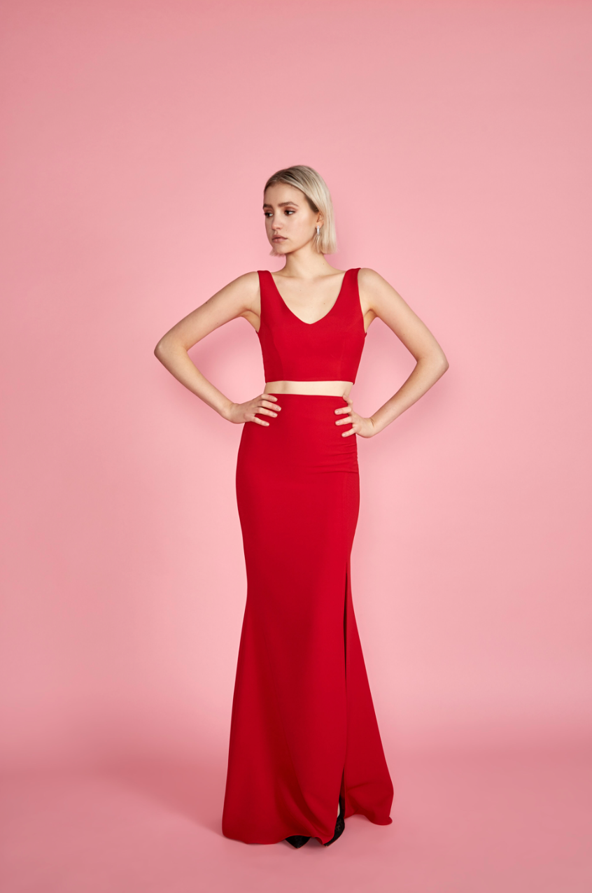 Athena 2-Piece Gown - Red